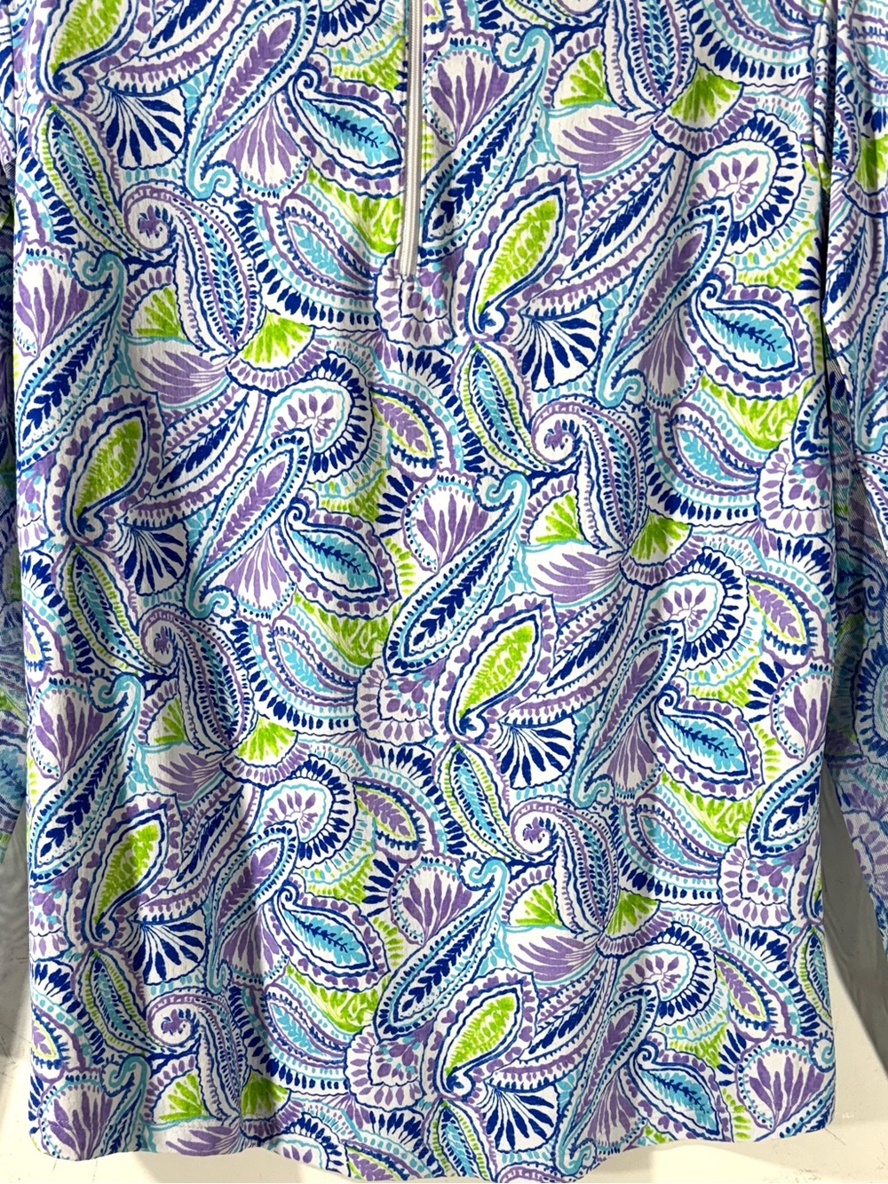 IBKUL UPF 50 Sun Shirt Paisley Long Sleeve Golf Tennis 1/4 Zip XL - Picture 4 of 11